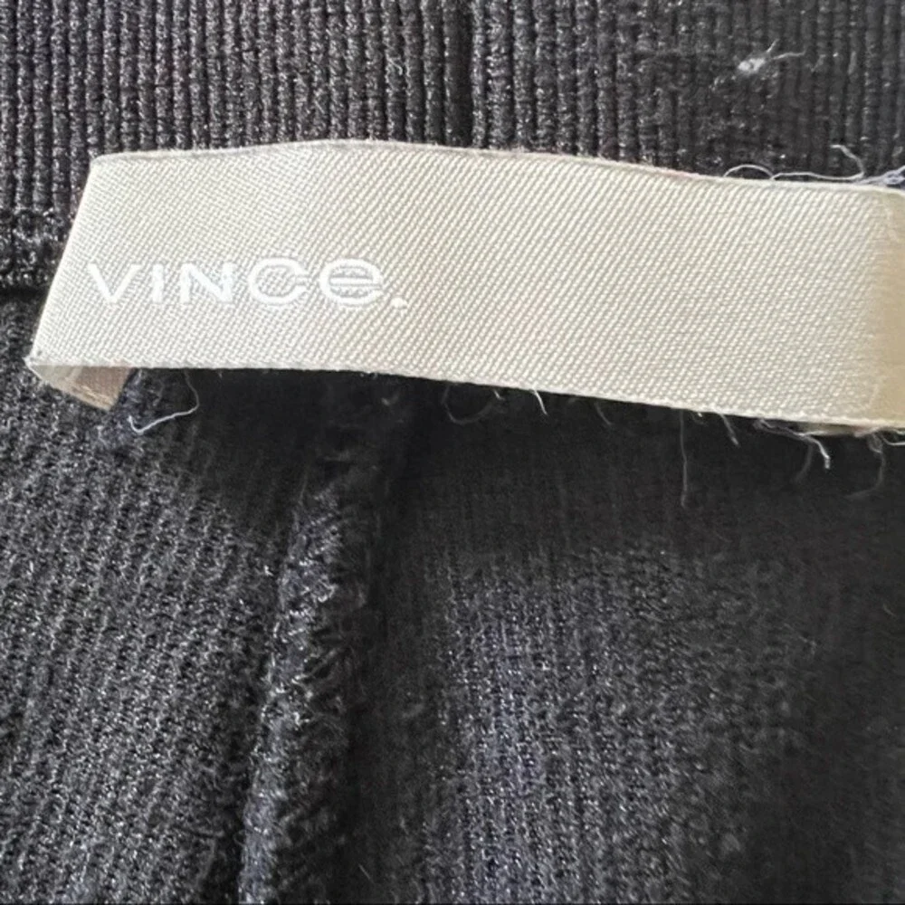VInce Stretch Soft Velour Textured Black Contemporary Minimalist Leggings Size S